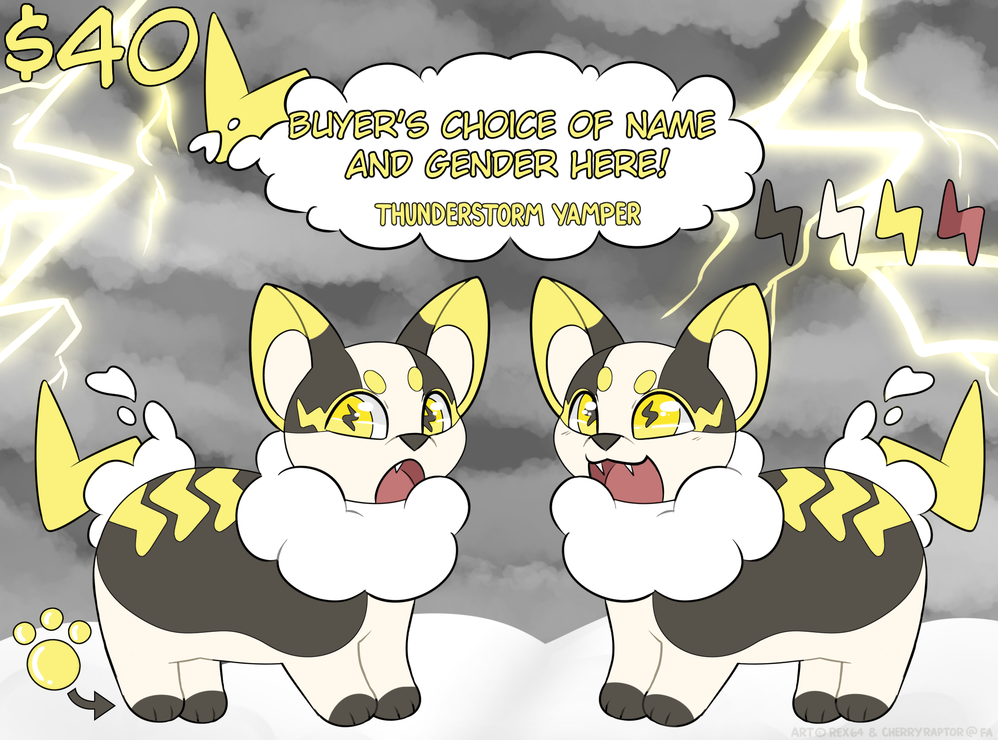 ON SALE - Thunderstorm Yamper Adopt !! Open !!