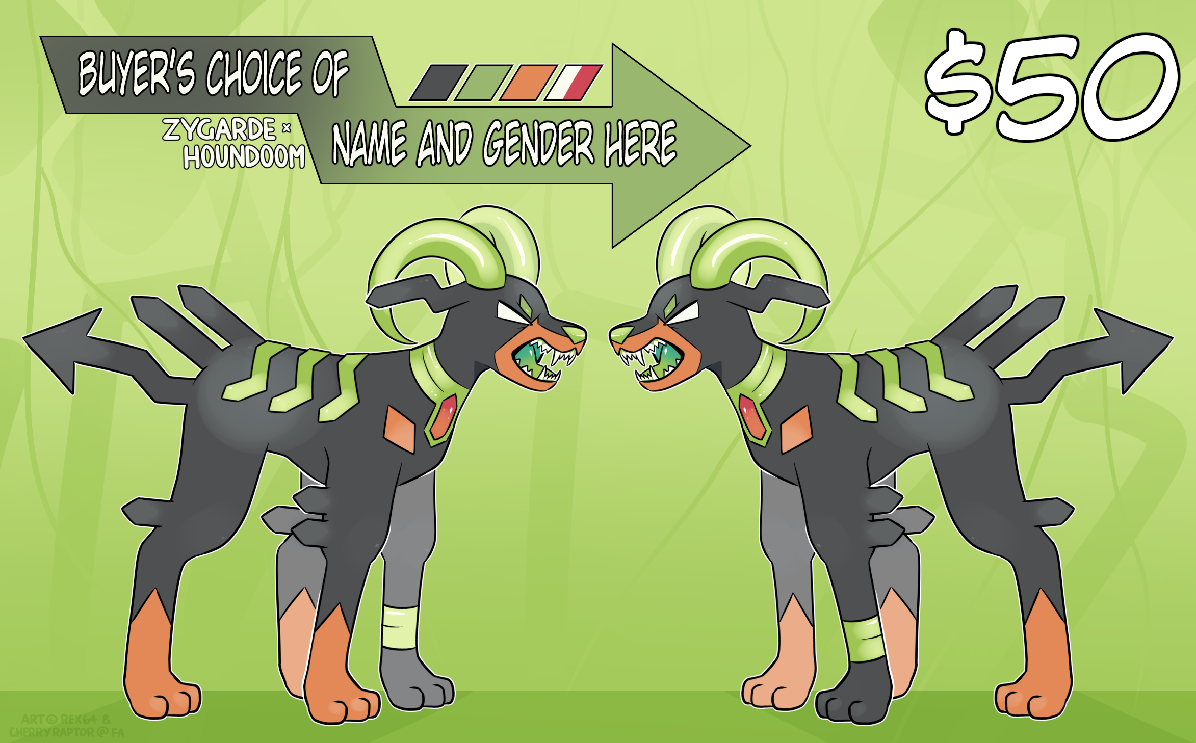 ON SALE - Houndoom x Zygarde Adopt !! Open !!