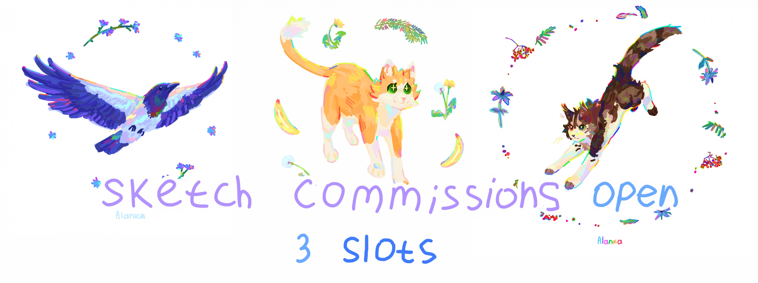 [OPEN 2/3] Colorful sketch commissions