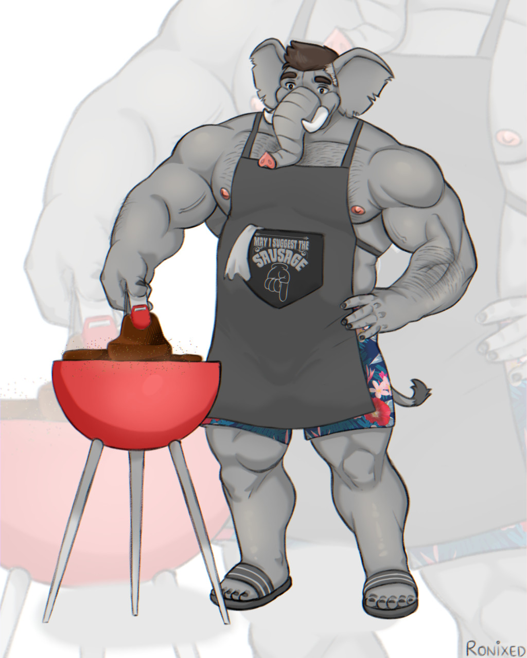 Beef handling the grill [Bart, Raffle]