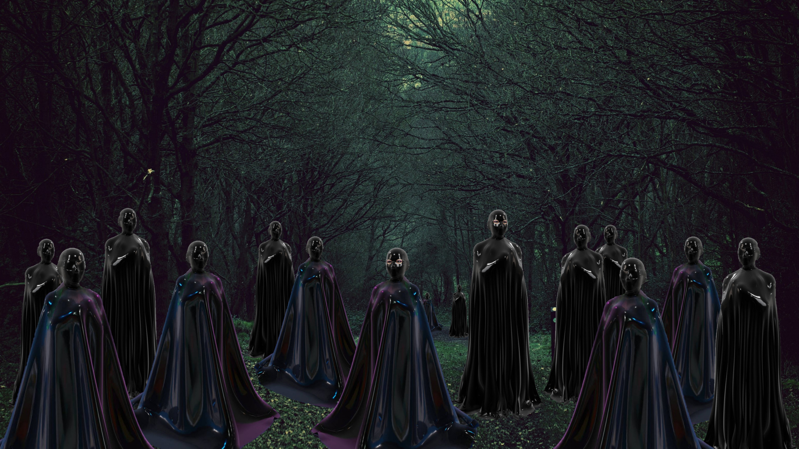 Click to change the View Lost in the Forest with Latex Cloak Part 2