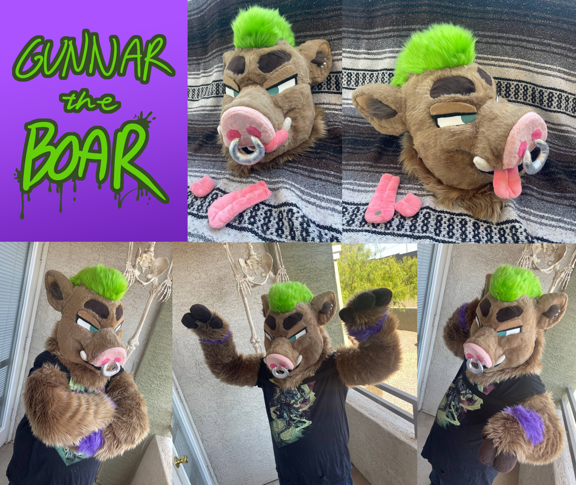 Gunnar the Boar Mini Partial Fursuit