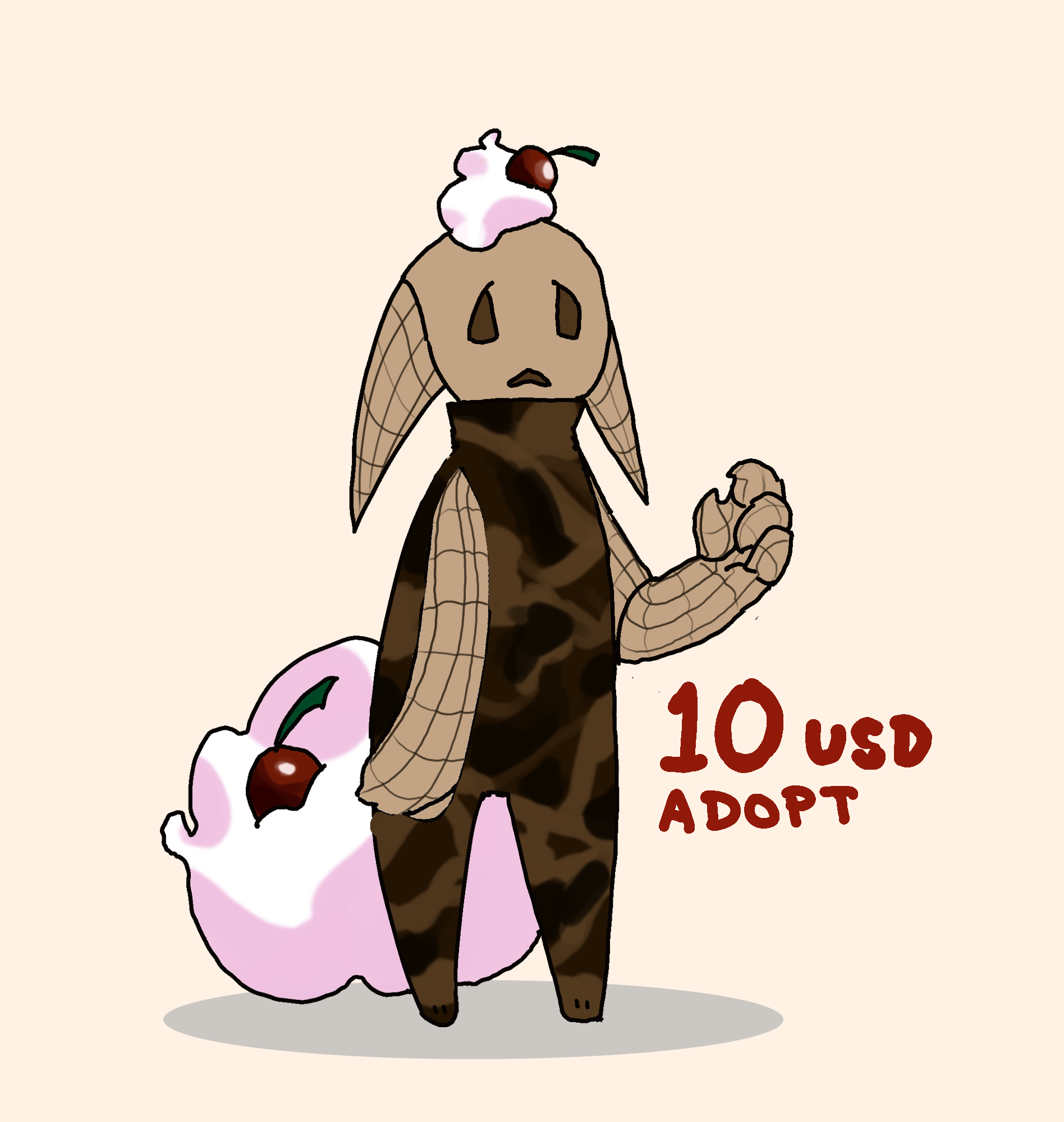 Chocolate Cone Shy Rabbit - 10 usd ADOPT