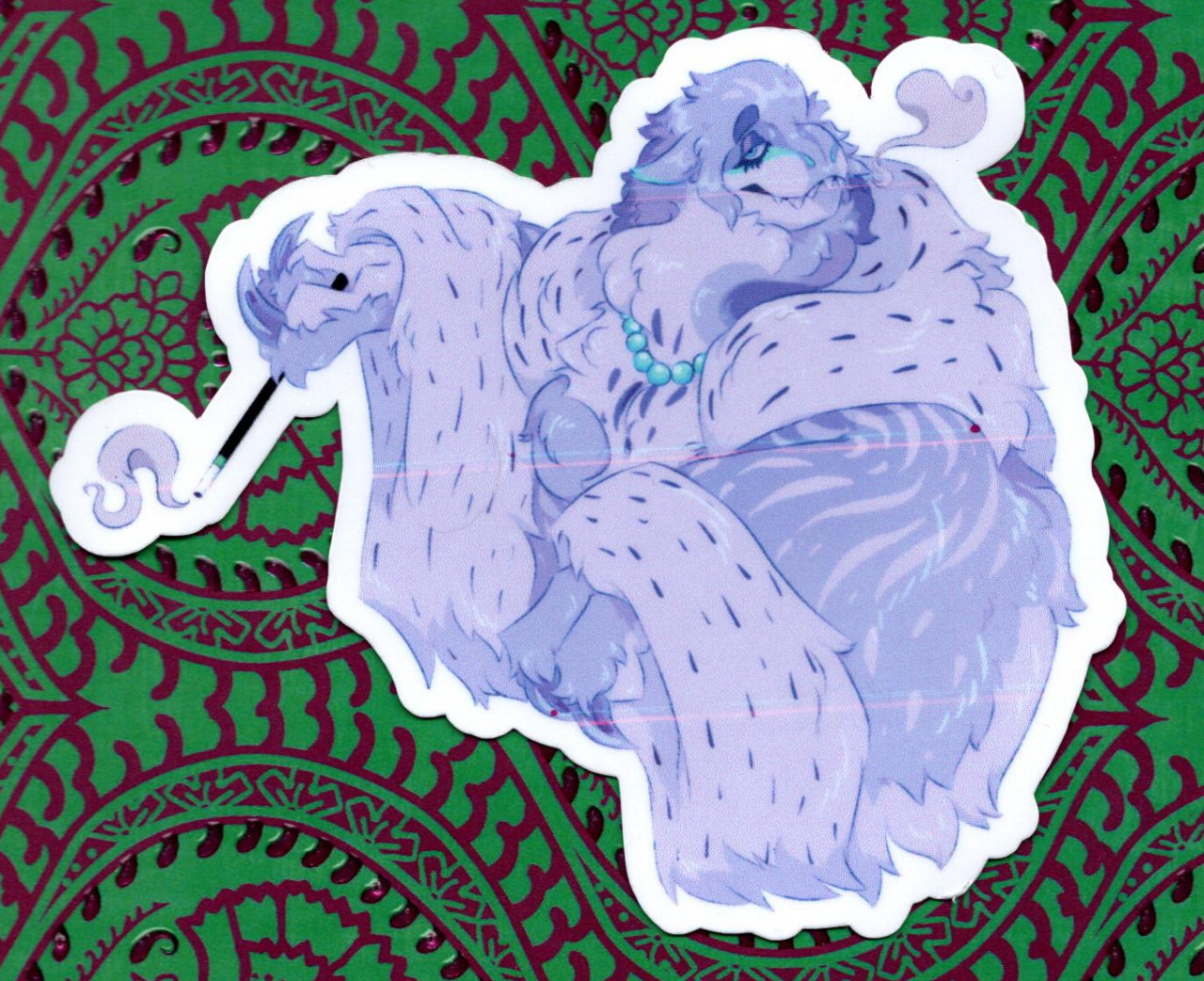 Fluffy Dinosaur Sticker - In Stock!