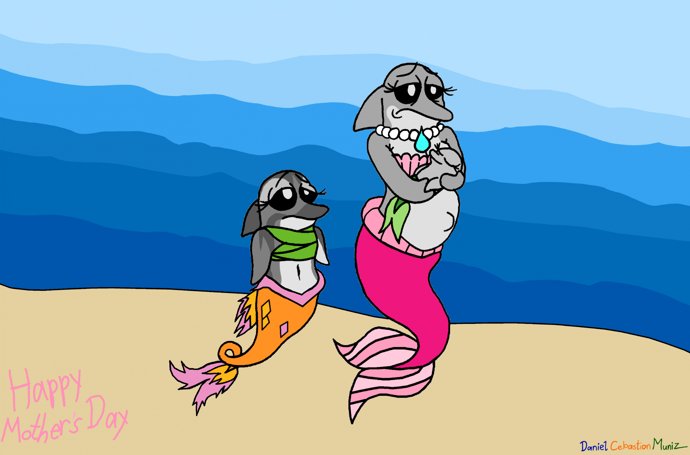 Click to change the View Mermay Mother's Day with Mermaid Dolphins