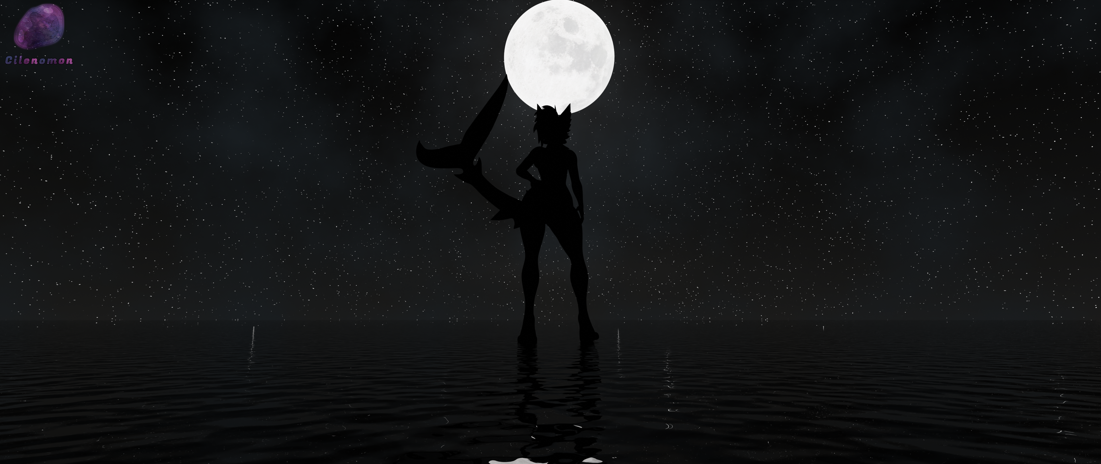 Goddess under the full moon