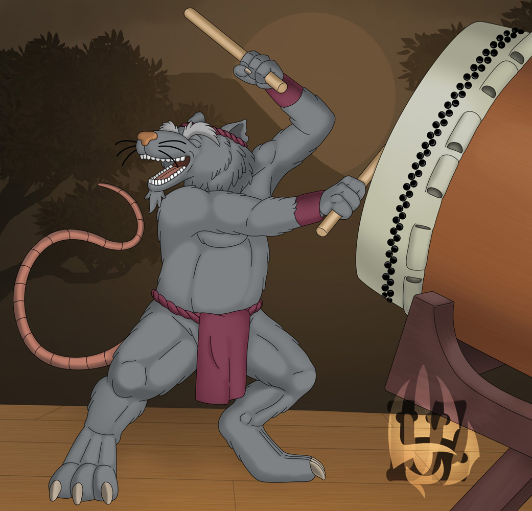 Click to change the View Master Splinter Plays The Taiko Drum