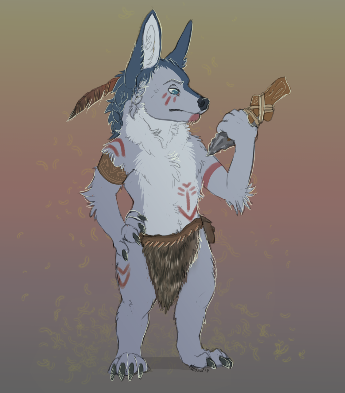 Tribal corgi by Naoma-Hiru