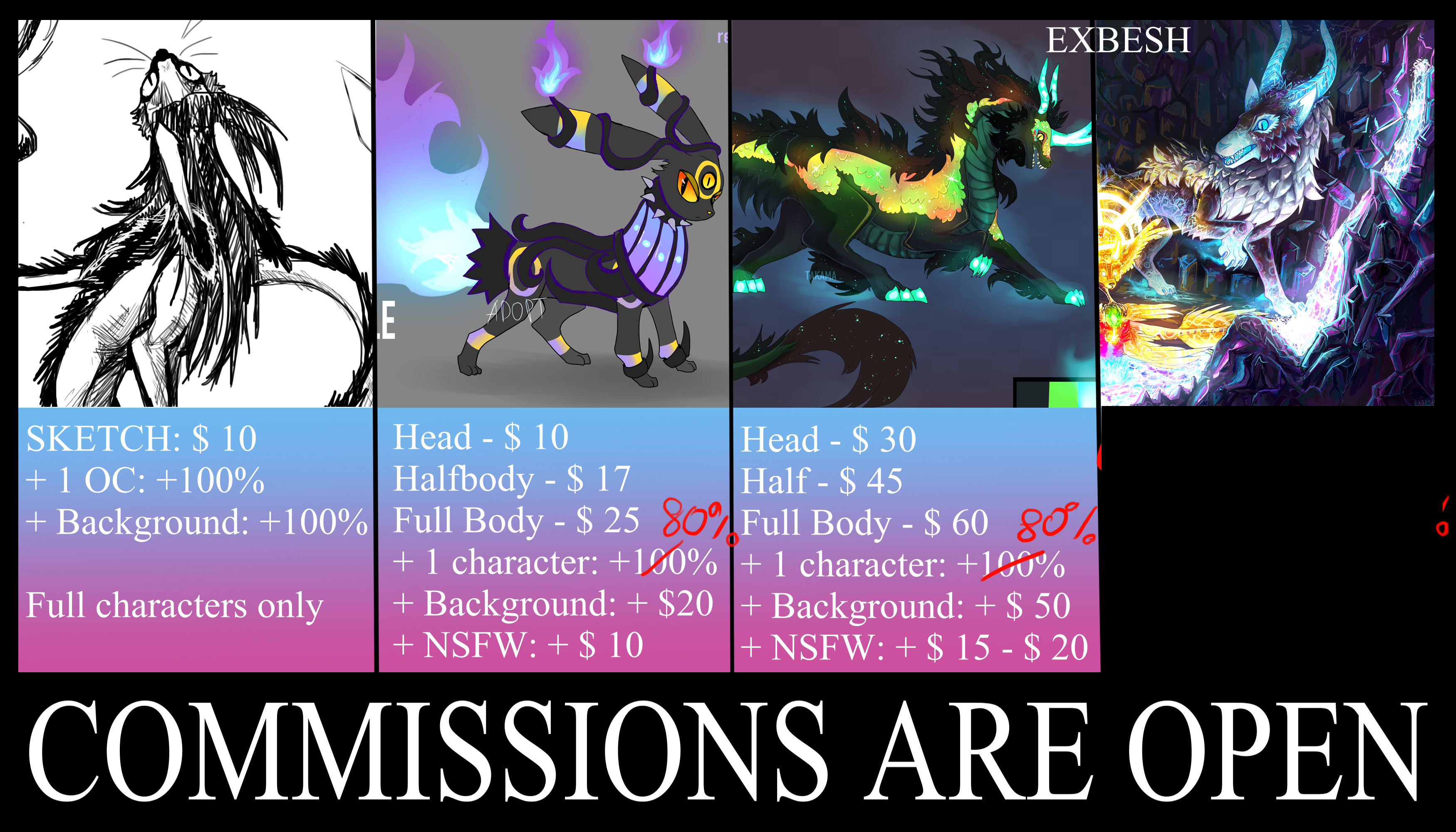 COMMISSIONS PRICE-LIST!  [CLOSED]