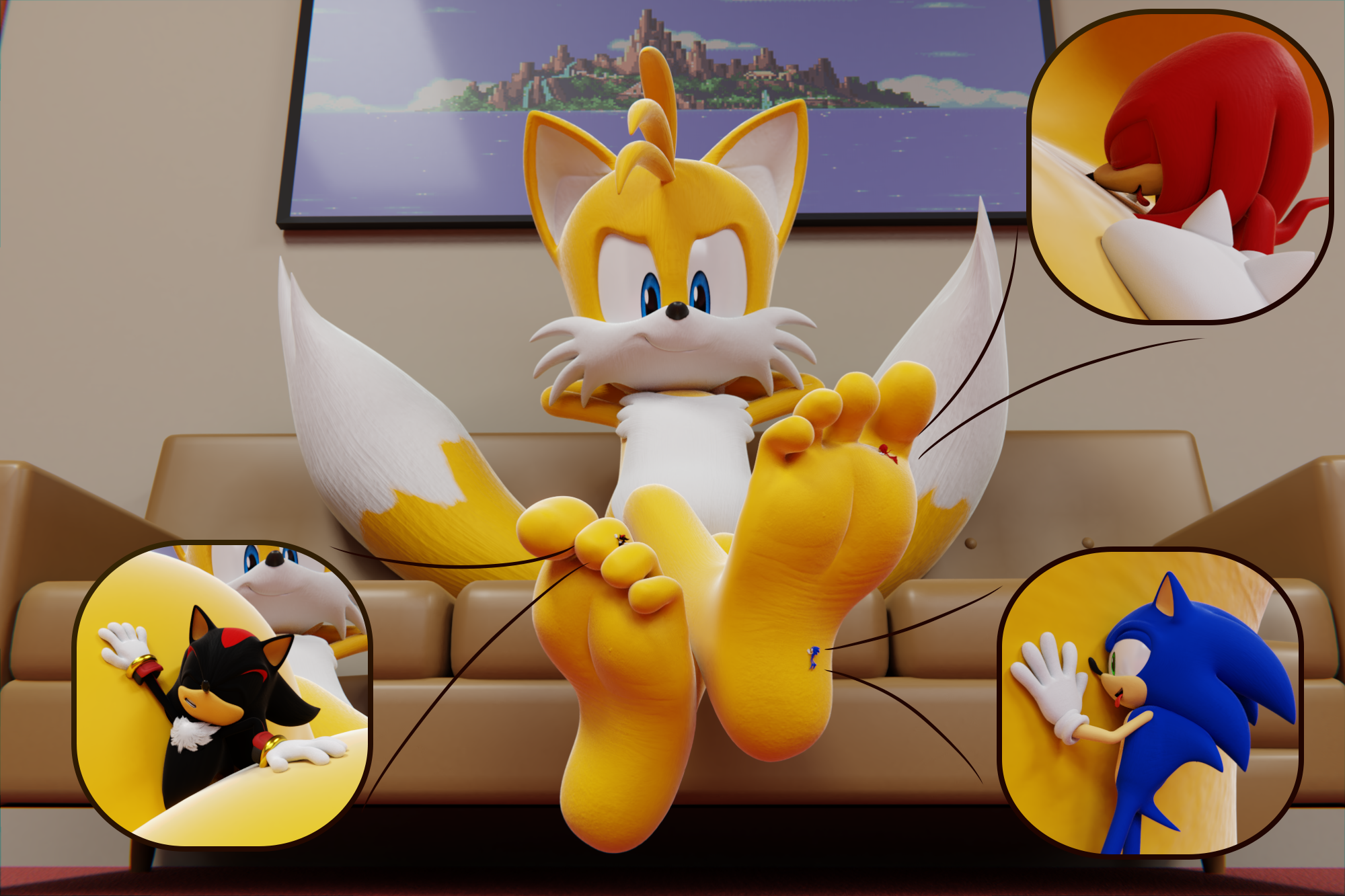 Rule 34 3d Artwork 5 Toes Anthro Barefoot Between Toes Canid Canine