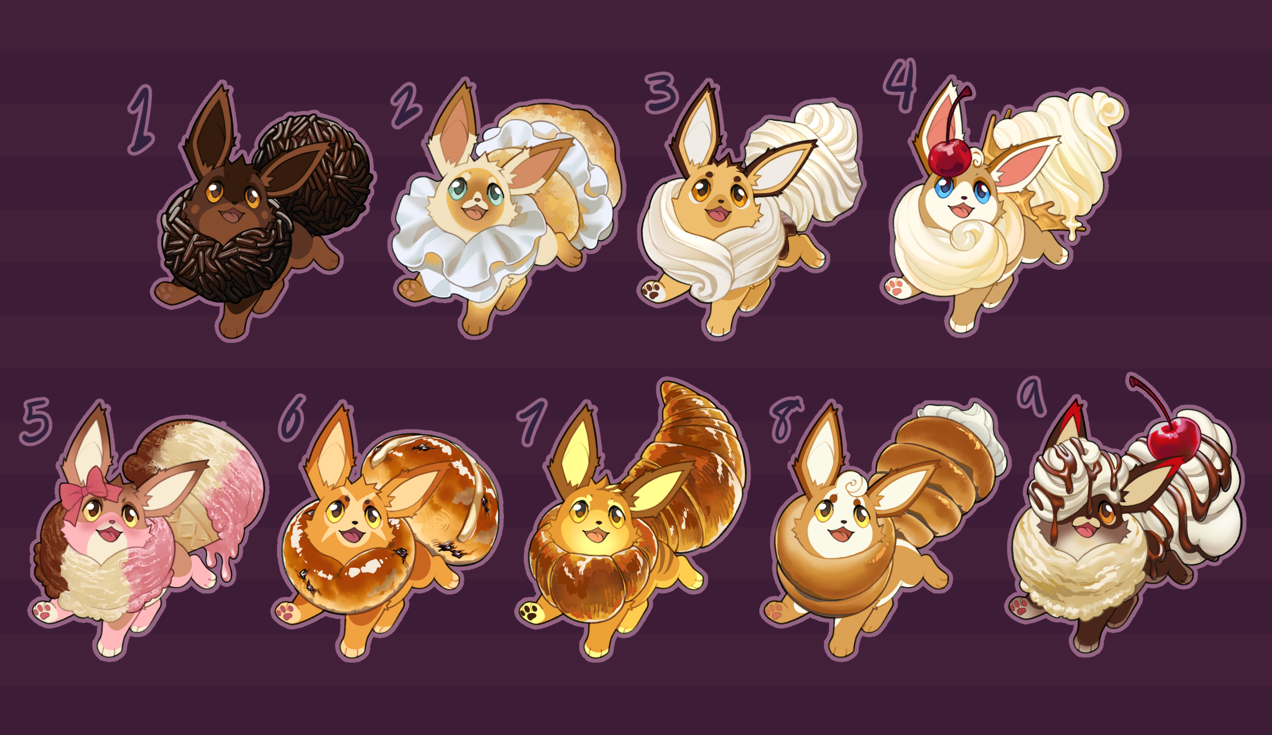 [SOLD] food eevee adopts!