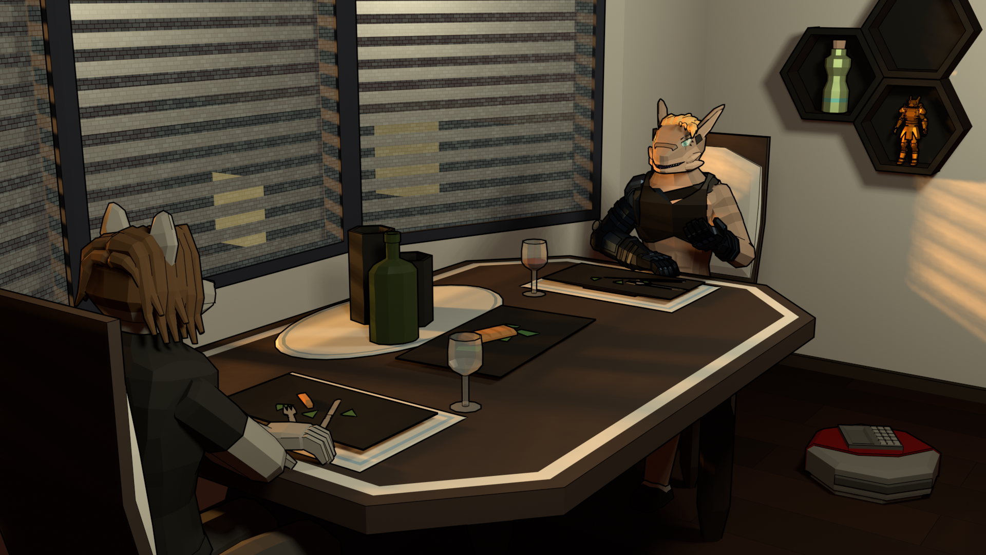 Click to change the View Dinner for Two, The render