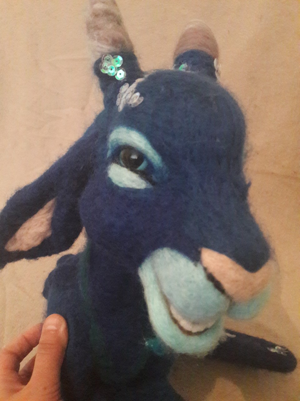 Orabelle, the needlefelted Capricorn kid