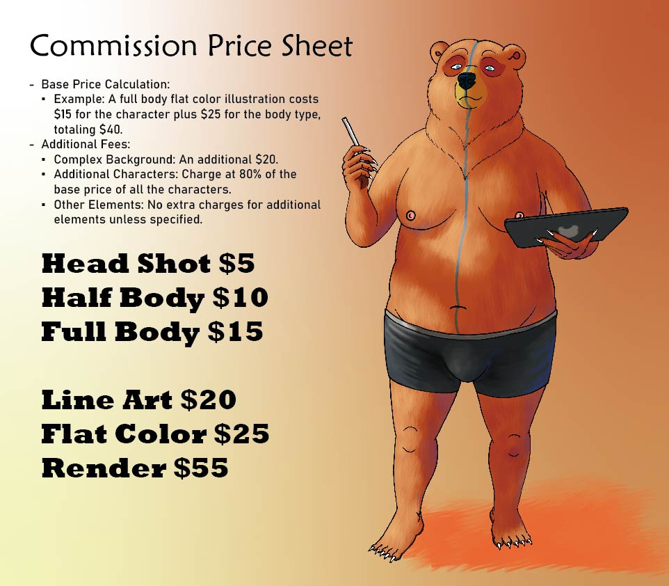 Commission Price Sheet of 2024