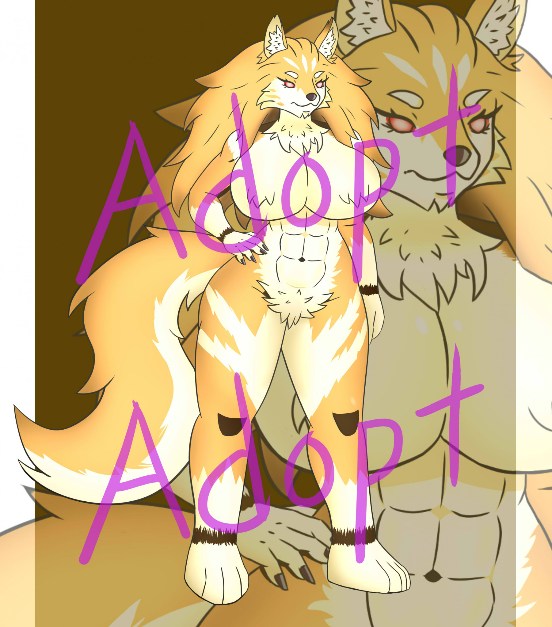 Click to change the View (CLOSED Adopt) Golden Hyrule Wolf Girl