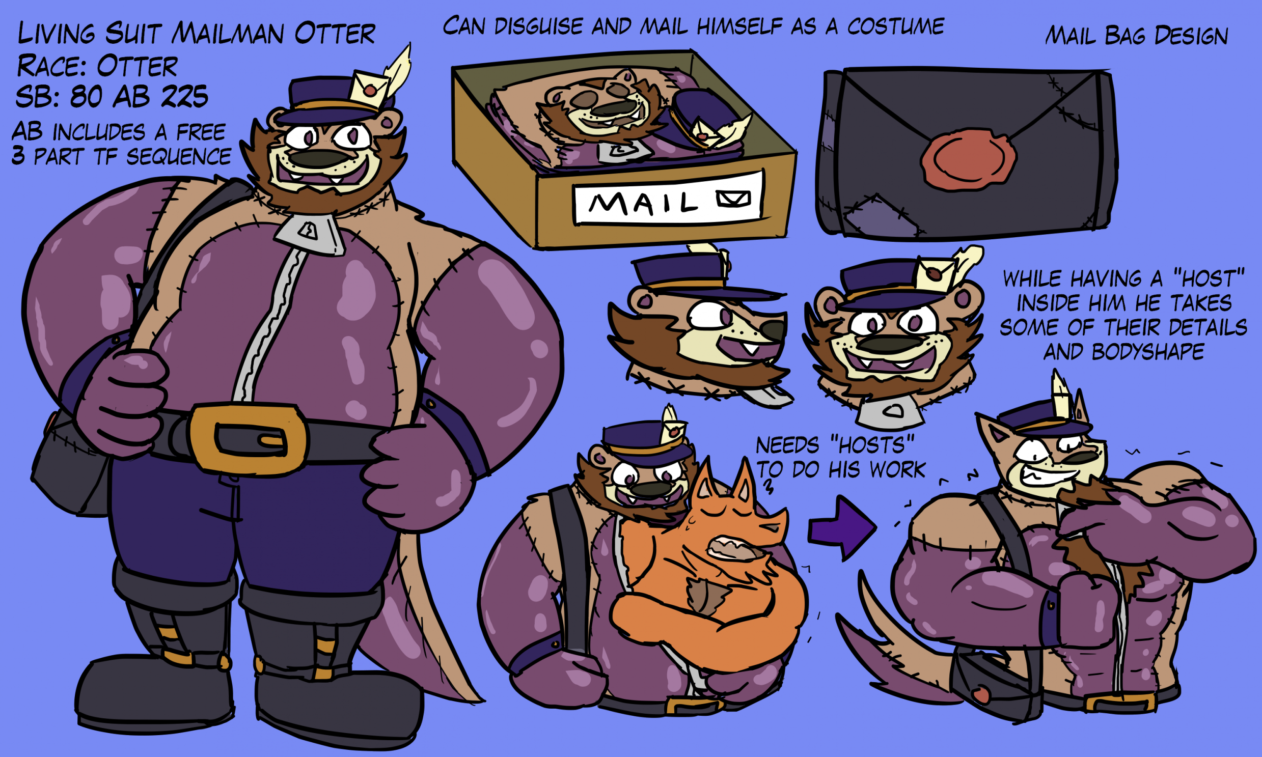 Adoptable Living Suit Otter Mailman Auction CLOSED