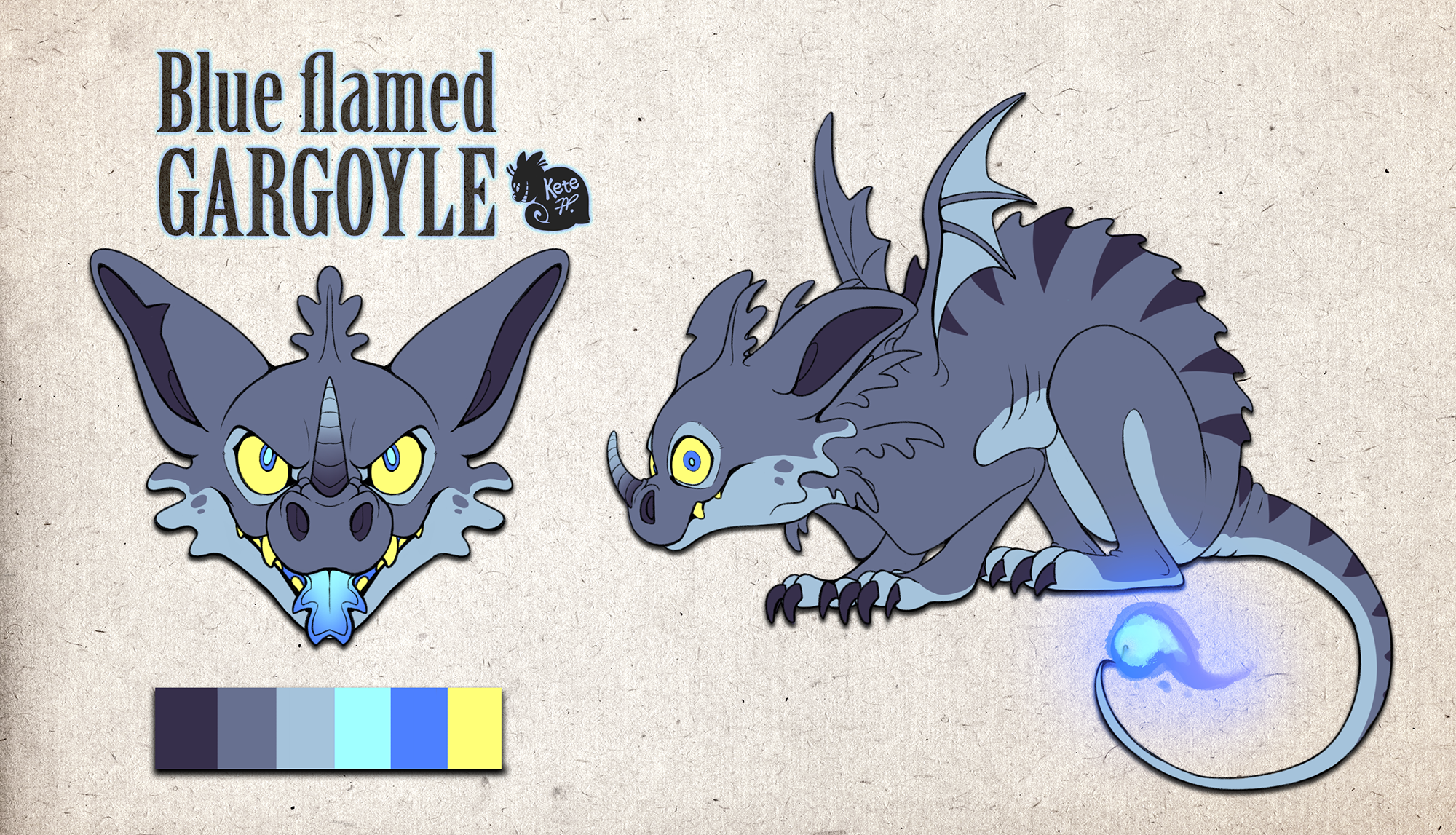 Blue flamed gargoyle ADOPTED