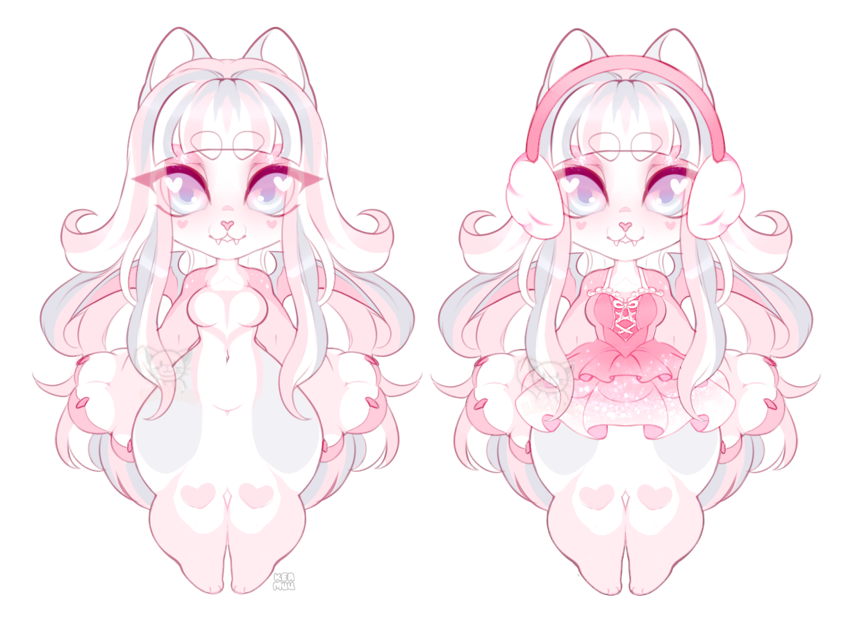 pink/grey bat cat adopt +OPEN+