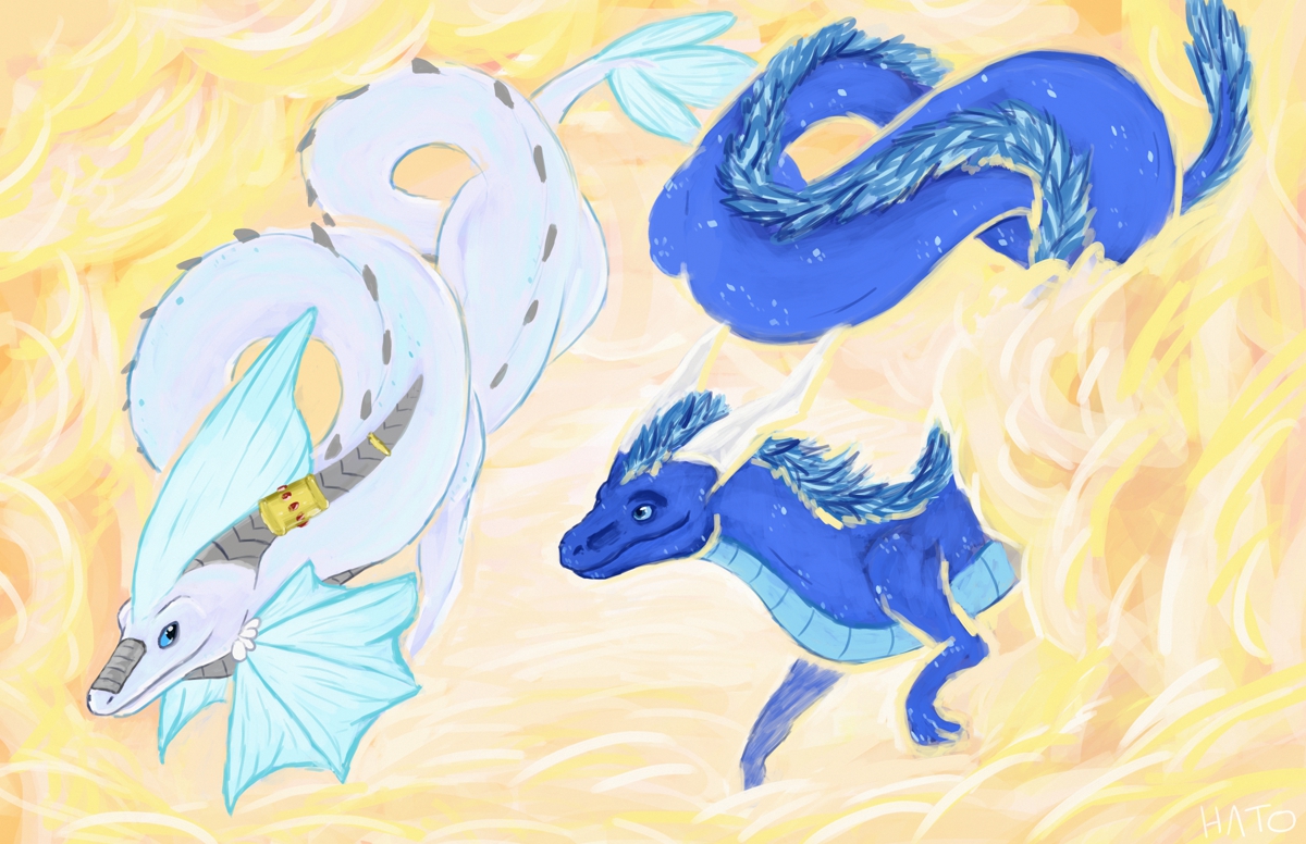 Click to change the View Noodly Friends Flying in Clouds (commission)