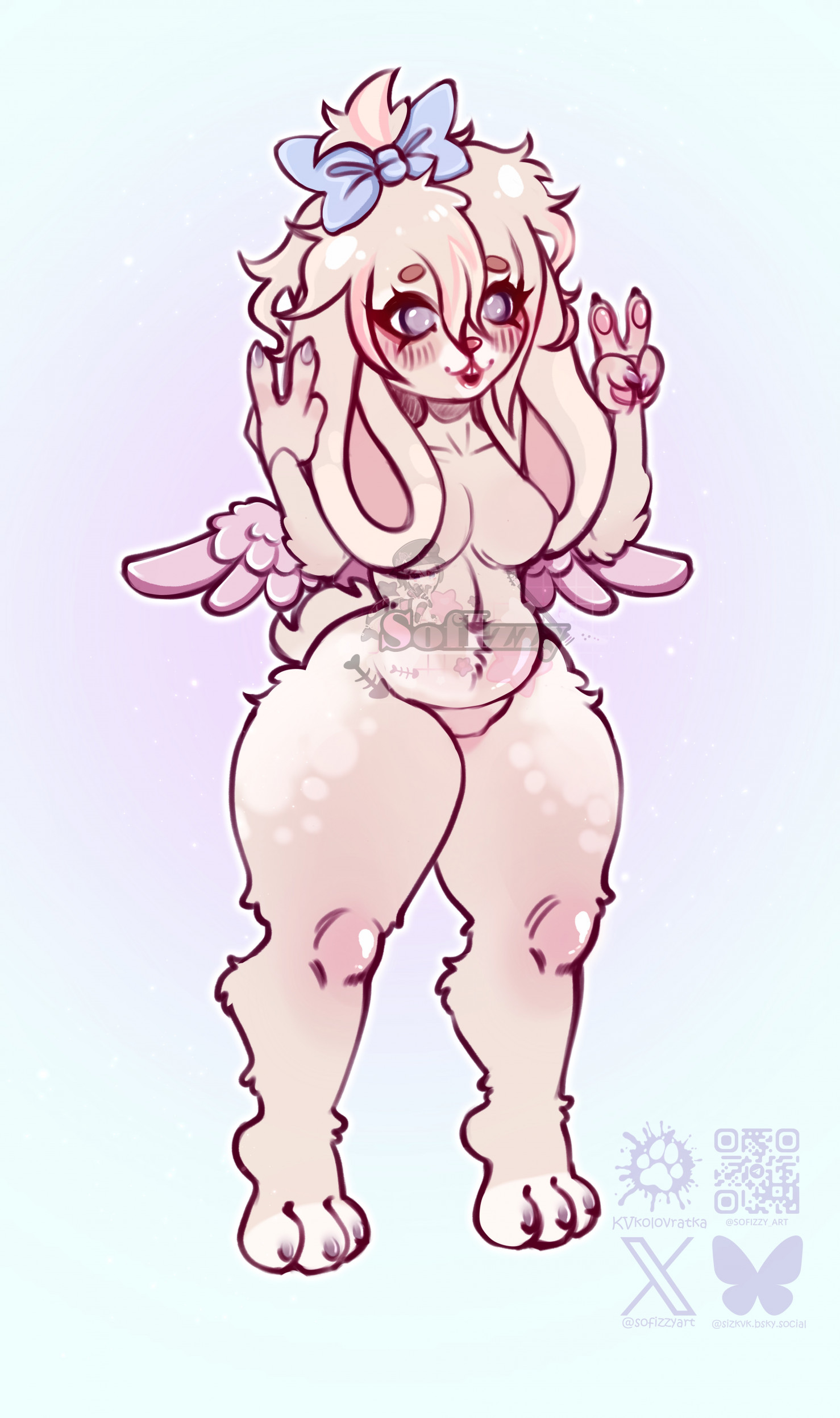 (open) adoptable auction Winged Fluffy Bunny