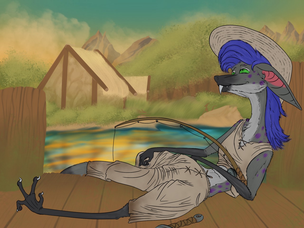 [C] Relaxing while fishin