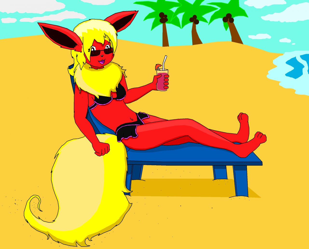 Flareon at the Beach