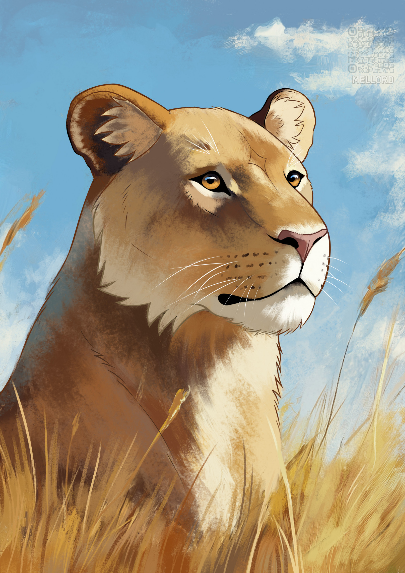 Lioness illustration