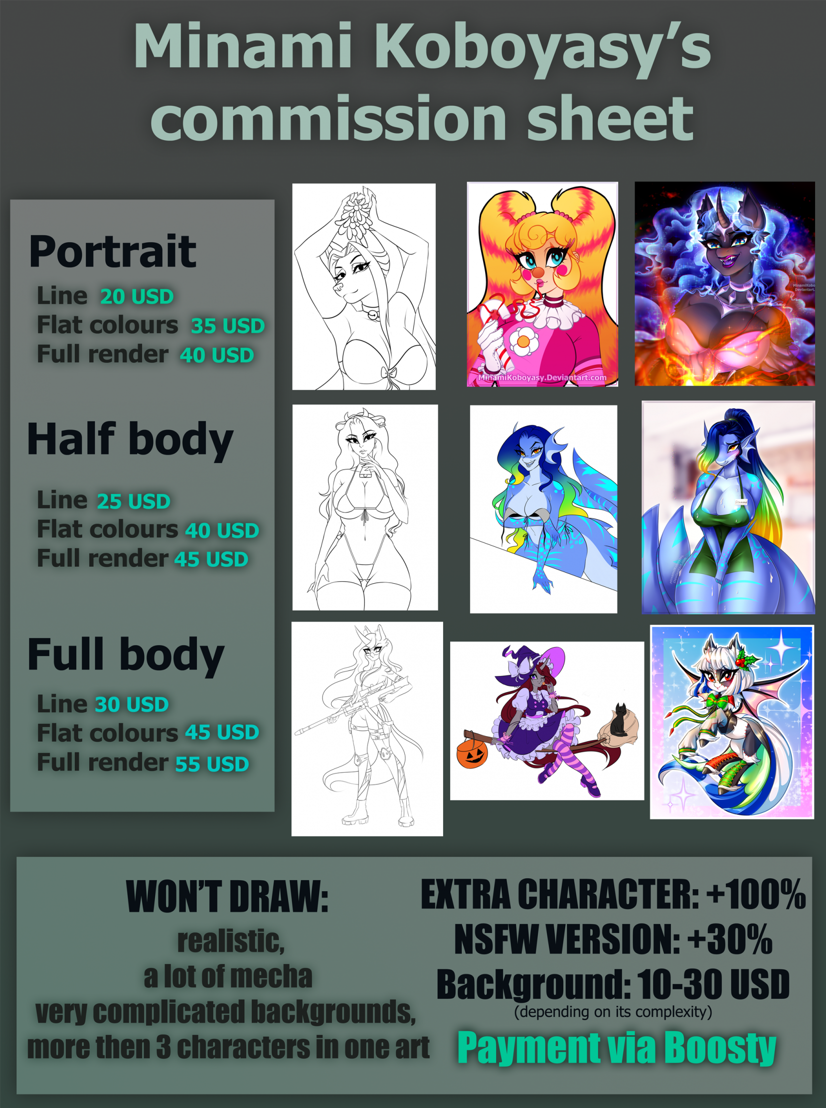 Open Boosty (via PayPal) Commissions