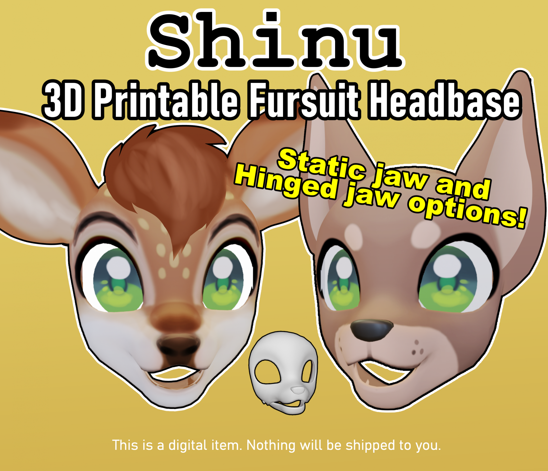 Click to change the View Shinu - 3D Printable Fursuit Headbase