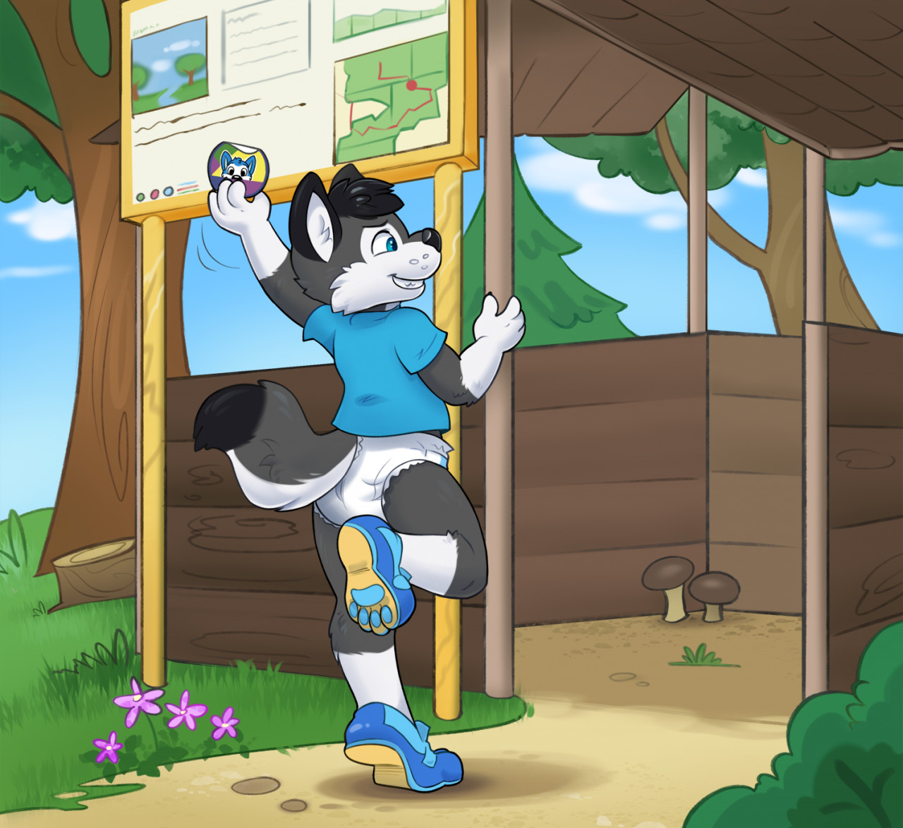 Click to change the View Mischievous little husky