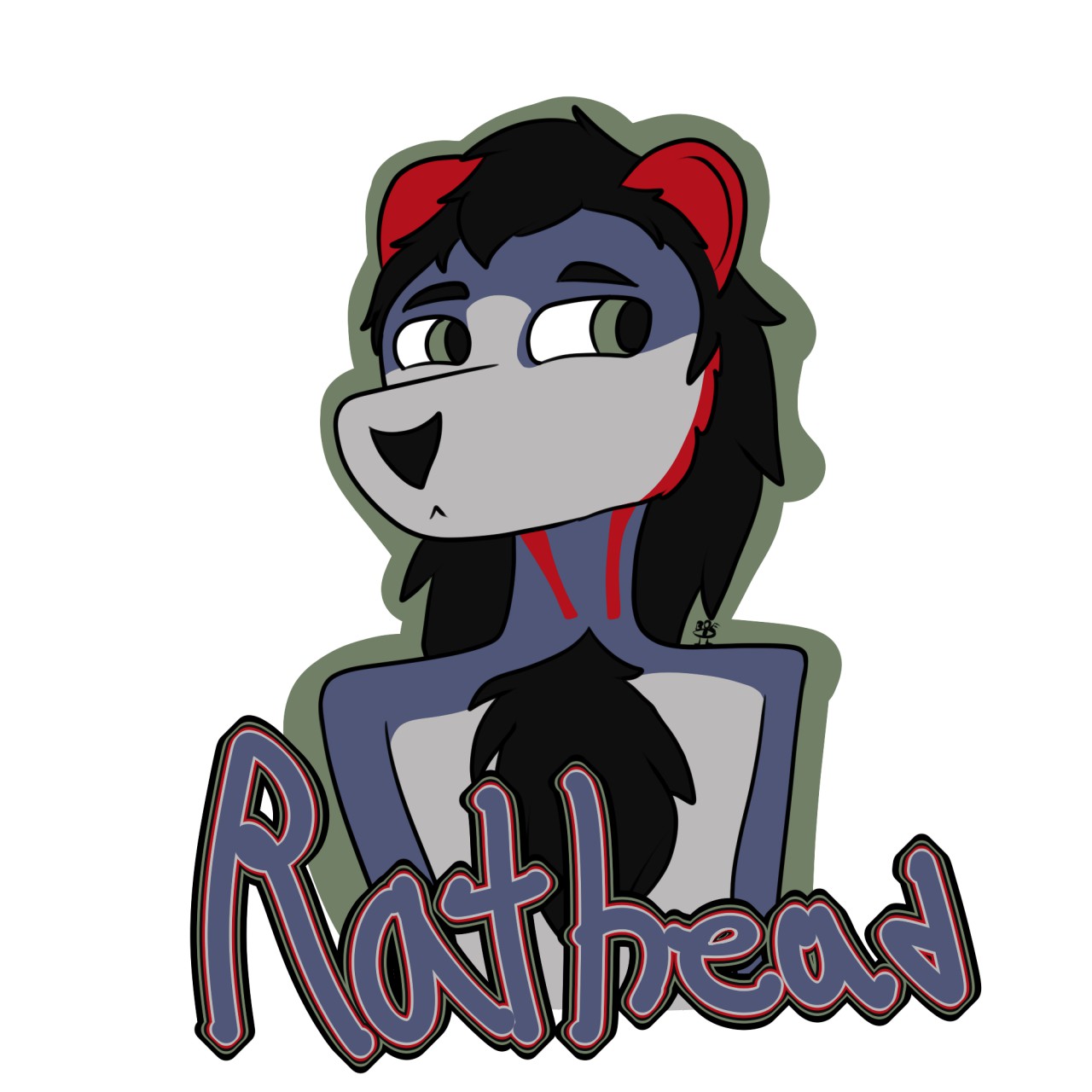 >.> "Nothing's goin on" RatHead con badge