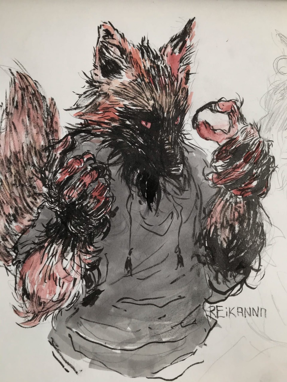 sketch of fox