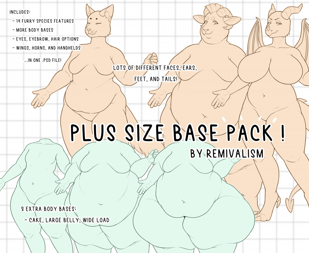 Click to change the View $15 Plus Size Furry Base Pack!