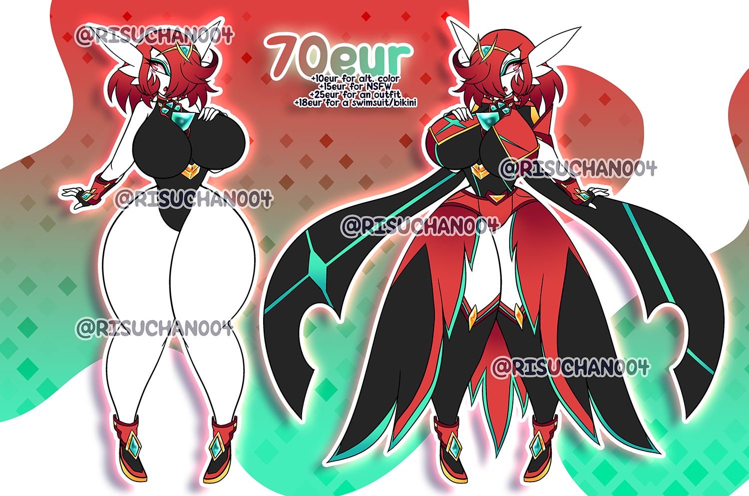 🔥 CLOSED - Gardevoir x Pyra (Xenoblade) FUSION ADOPT