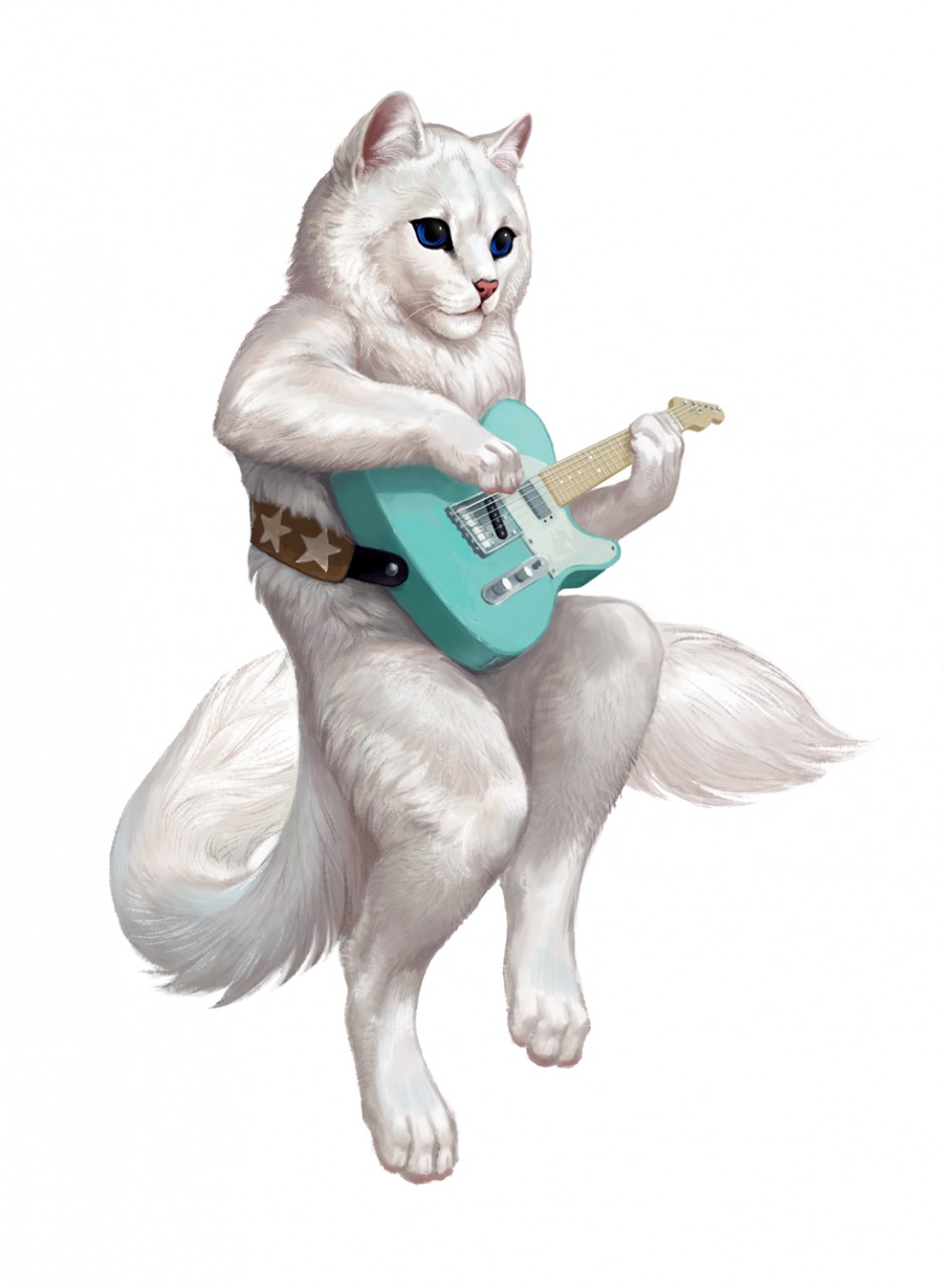 Cat with a guitar