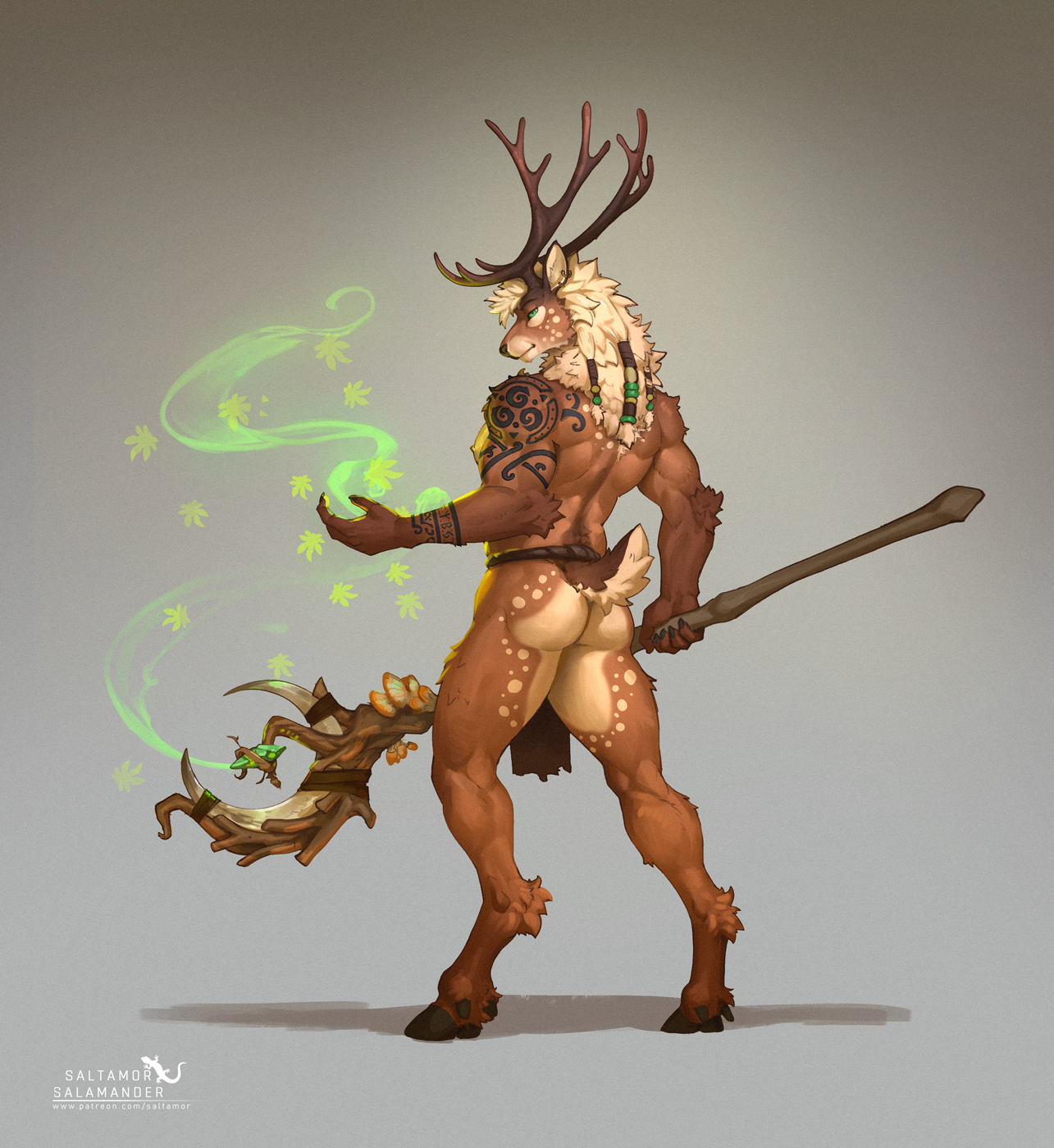Click to change the View Deer druid - back view