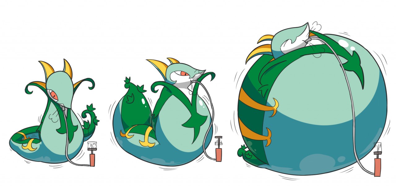 Unova Starters Inflated By Selphy On Deviantart