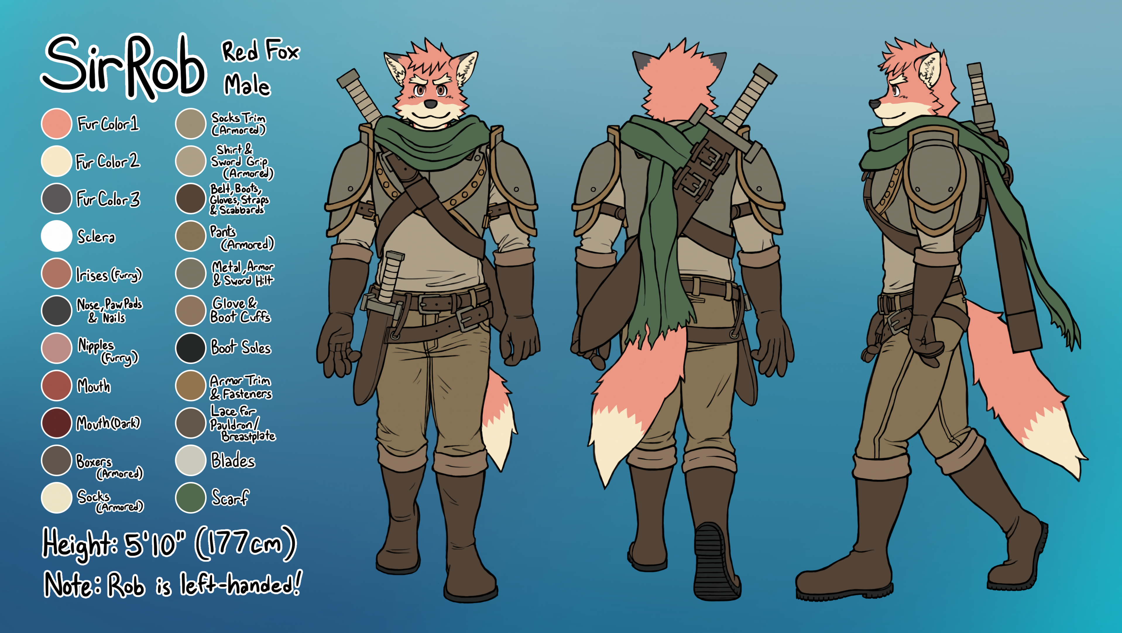 SirRob Ref Sheet - Furry Armored: Complete