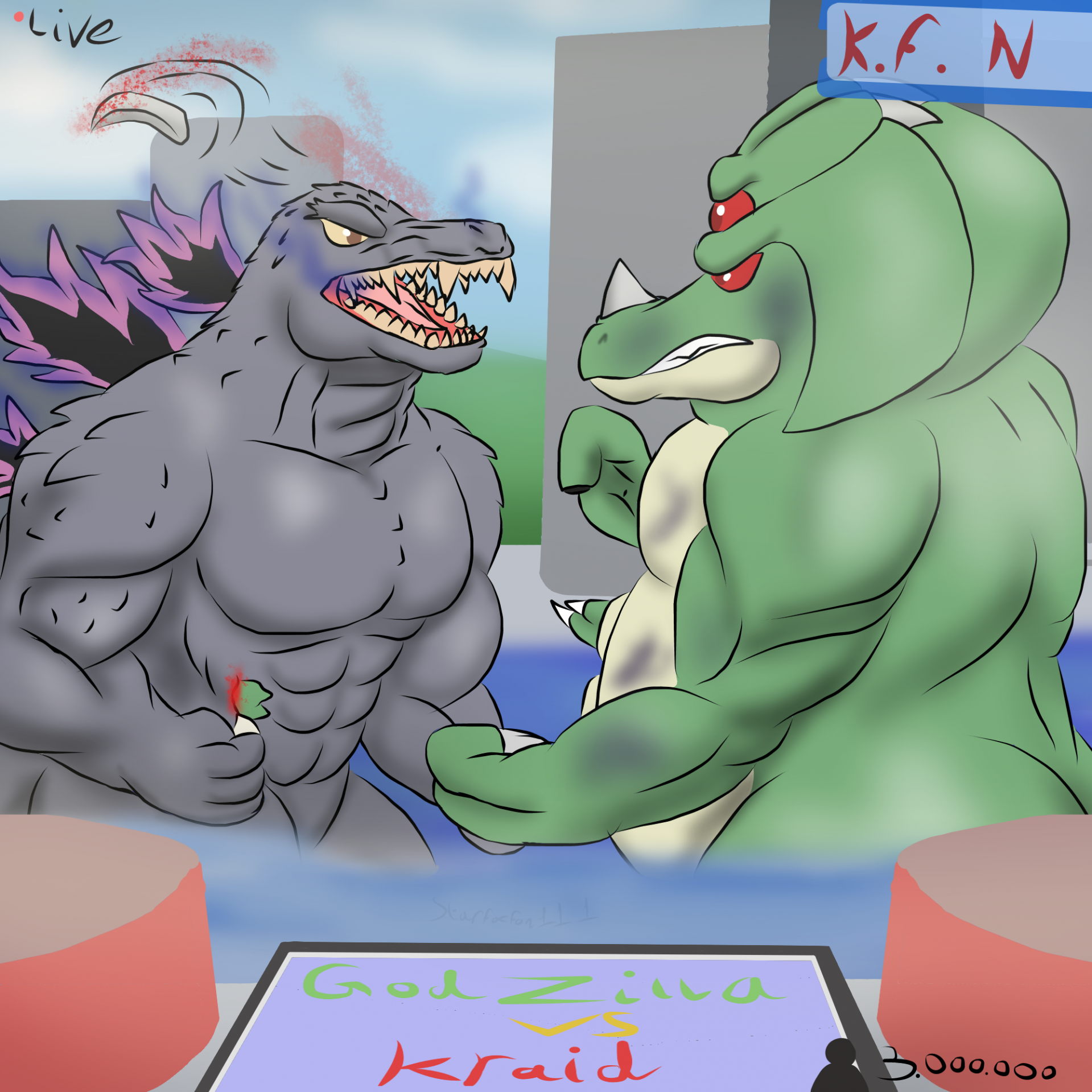 Click to change the View Godzilla vs Kraid