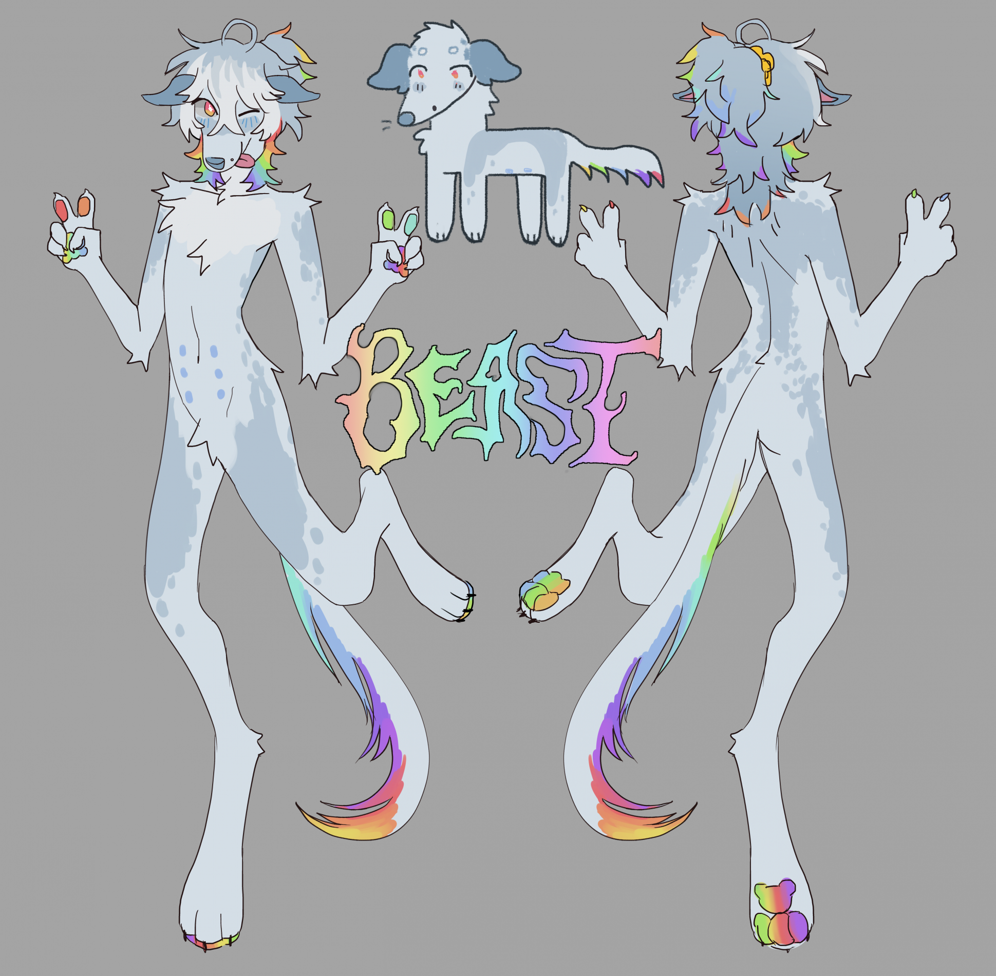 Beast Borzoi Ref Sheet ("Sparkledog" Palette)