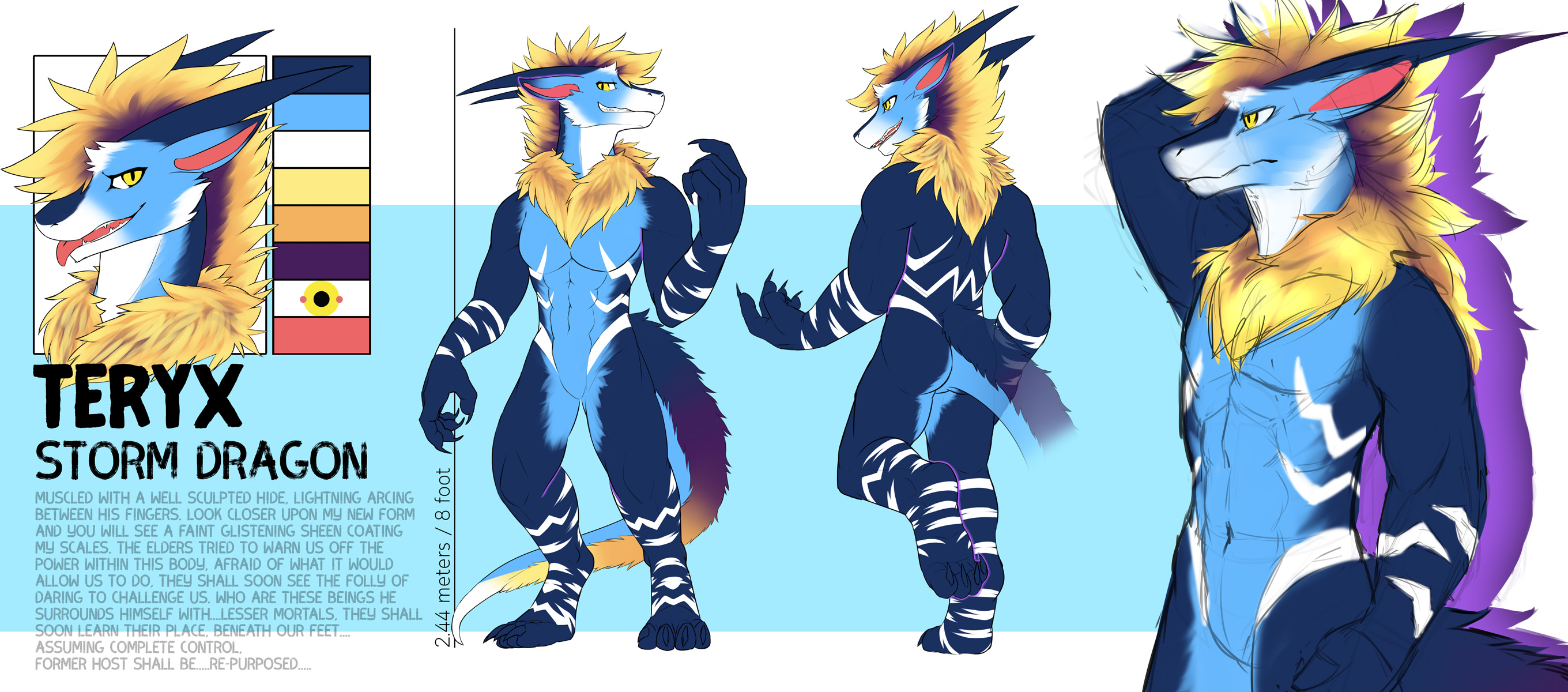 [Kinniro] Anthro Storm Dragon Reference