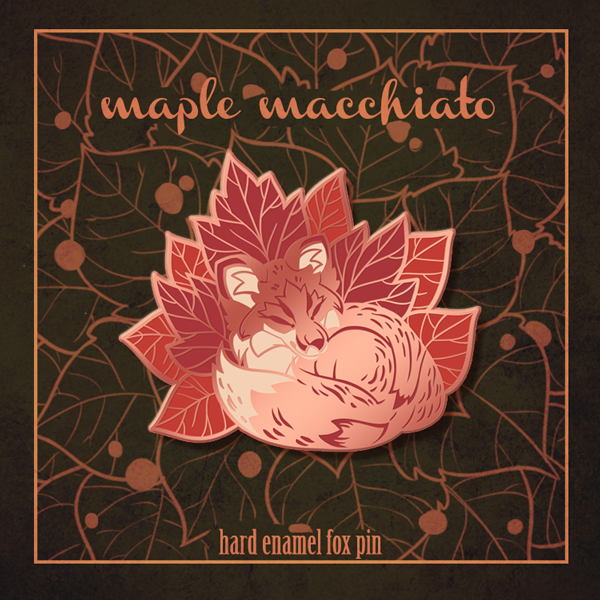 Maple Macchiato Hard Enamel Fox Pin