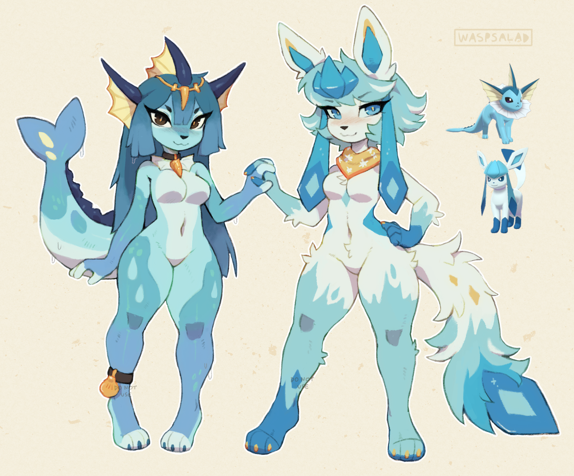 Vaporeon & shiny Glaceon