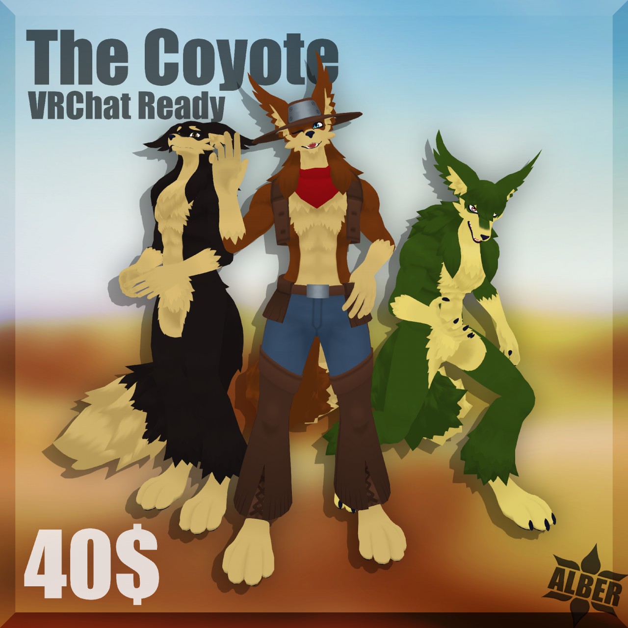 Coyote Model+Avatar Pack for VRChat by -Alber- -- Fur Affinity [dot] net