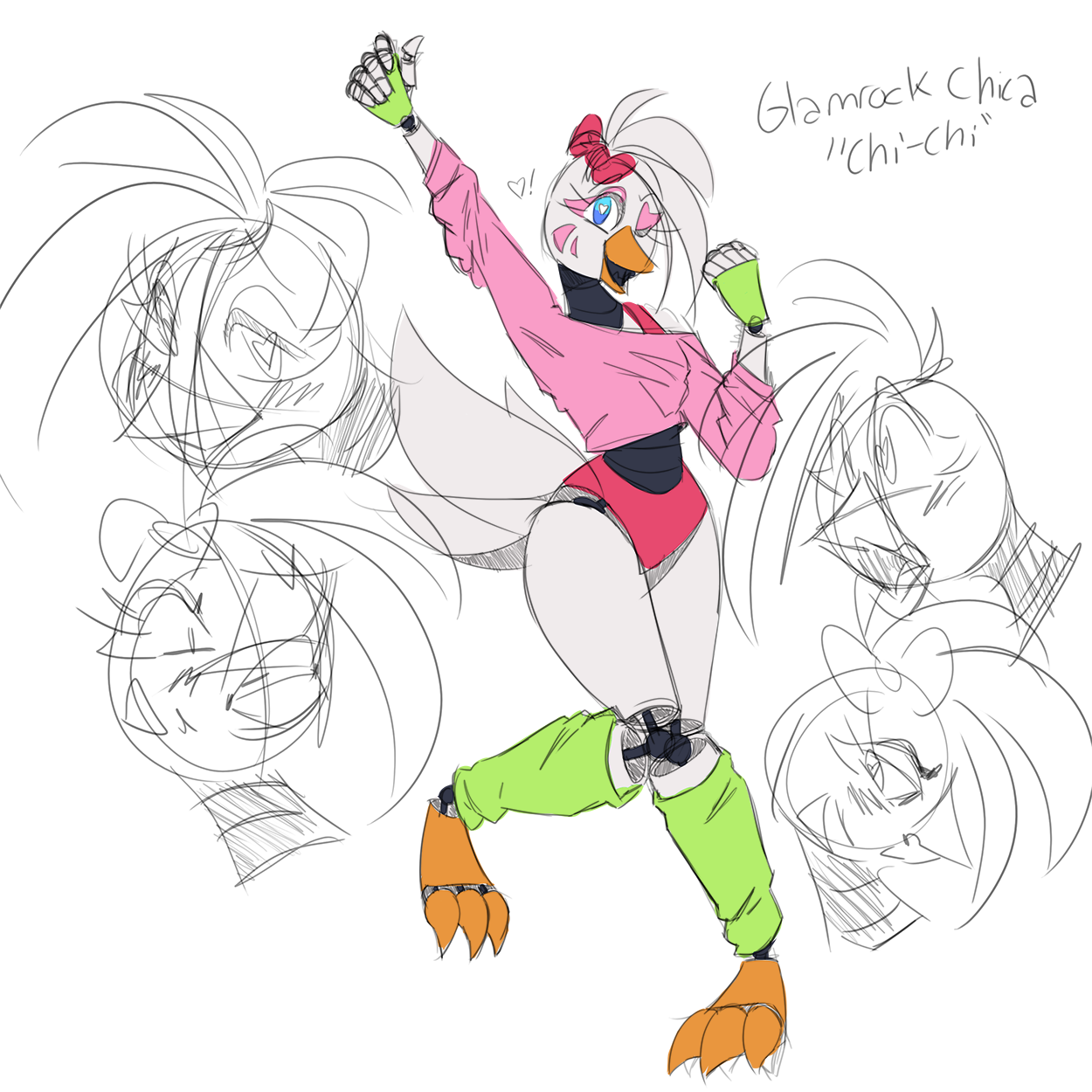 Glamrock Chica Redesign Sketch [FNAF] by -Lighth0use- -- Fur Affinity [dot]  net