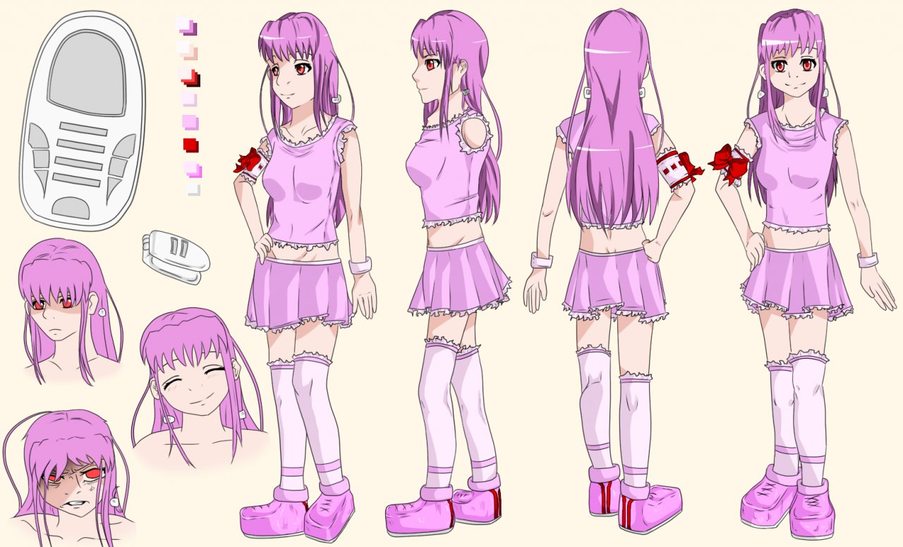 manga girl hair reference sheet