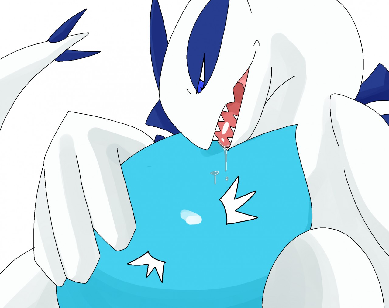 Lugia - the Monster of the Ocean by frostfoxie on deviantART