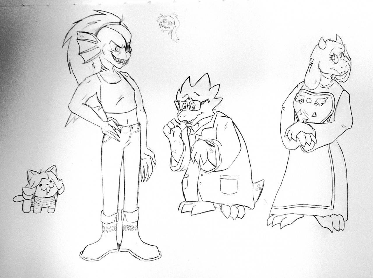 Another drawing of Undertale characters., Undertale