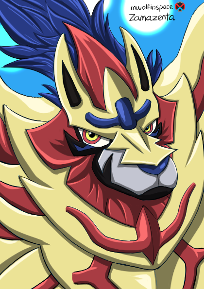 zamazenta and zamazenta (pokemon) drawn by hftran1203