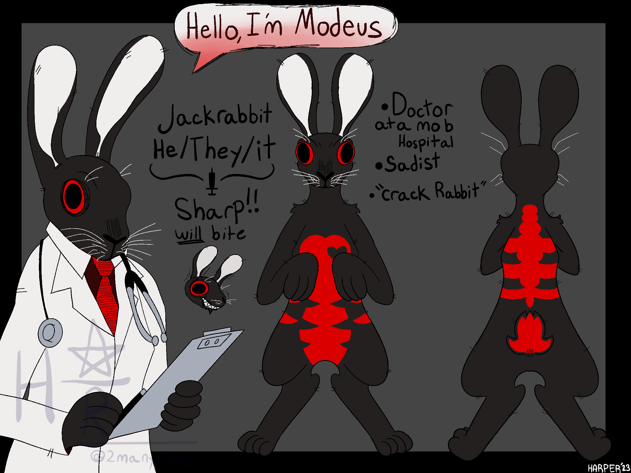 Modeus the Jack Rabbit by 2ManyStripes -- Fur Affinity [dot] net